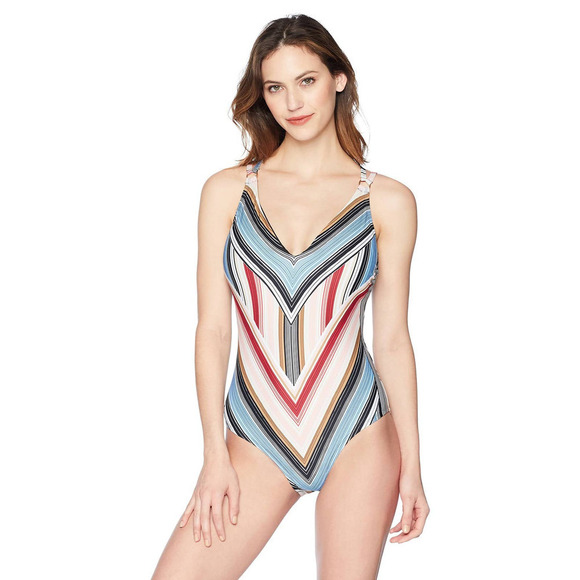 Coastal Blue Other - NEW COASTAL BLUE Stripe Strappy Back One Piece Swimsuit XS